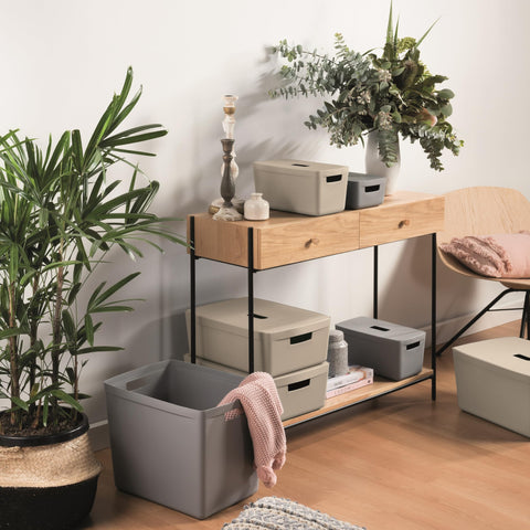 IDEA HOME Plastic Storage Box with Lid - Storage Boxes - Storage Organiser - Really Useful Boxes for Storing Various Items in the Living Room