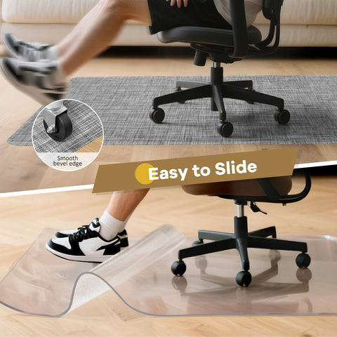 BesWin Office Chair Mat for Hardwood Floors, 90x120cm Non-Slip Hard Floor Protector Mat for Office Chair
