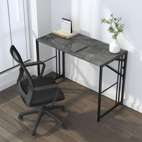 Lutown-Teen 90 cm Small Folding Desk No Assembly Required, Grey