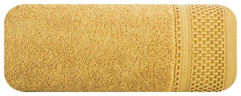 Eurofirany Carlo Bath Towel Set Hand Towel Sauna Towel Pattern - Absorbent, 100% Cotton 580g/m, Pack of 3 and 6, Rapeseed Yellow, 50 x 90 cm, 6