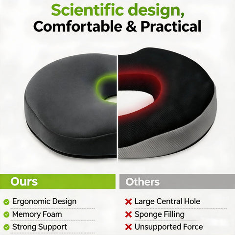 Benazcap Donut Pillow Seat Cushions, Tailbone Support Cushion, Slightly Firm