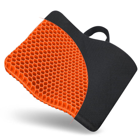 Fzitiy 2024 NewLarge Gel Seat Cushion, Breathable Honeycomb Design Double Thick Egg Gel Cushion with Relieving Pain Pressure for Car Office Home