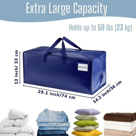 VENO 6 Pack Moving Bags Heavy-Duty Extra Large W/Backpack Straps, Moving House Essentials, Strong Handles & Zips, Clothes Storage, Packing