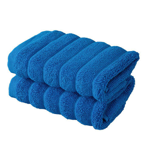BERIBO Cloud Turkish Towel Set 100% Cotton 620gsm (French Blue, 2 Face Flannels)