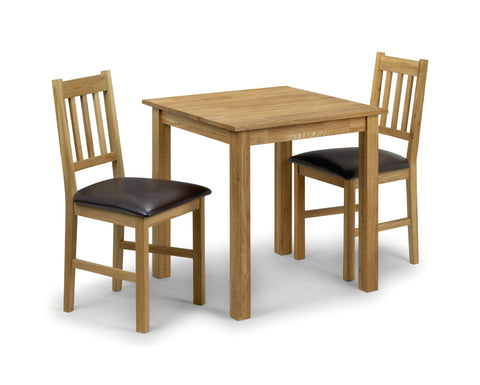 Julian Bowen Coxmoor Square Dining Table for 4, Solid Oak - H75 x W75cm
