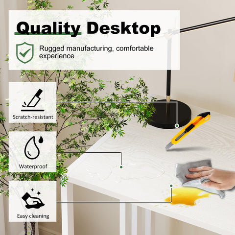 Lutown-Teen 90 cm Folding Small Desk, Natural and White