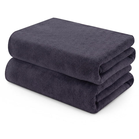 saerryor 2 Pack Grey Salon Towel, Microfibre Hair Drying Salon Towel