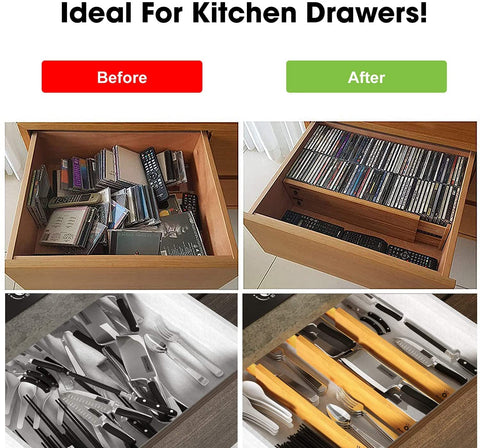 ANTOWIN Bamboo Drawer Dividers Organizers 16pcs, Expandable Drawer Separators Splitter