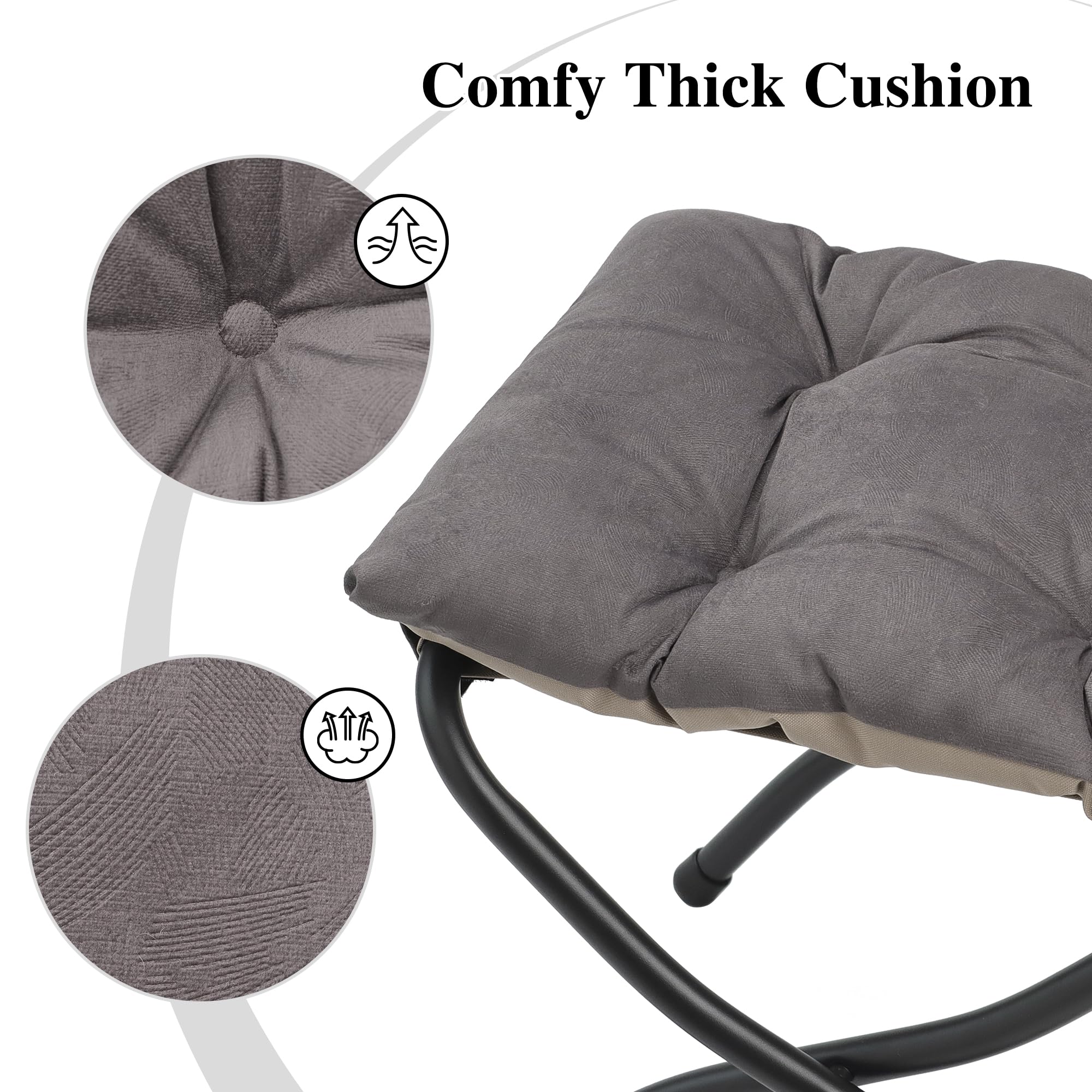Mordchil EU 15"(H) Folding Ottoman, Foldable Footrest Stool, Portable Small Foot Stool for Couch, Collapsible Foot Rest Ottoman for Sofa