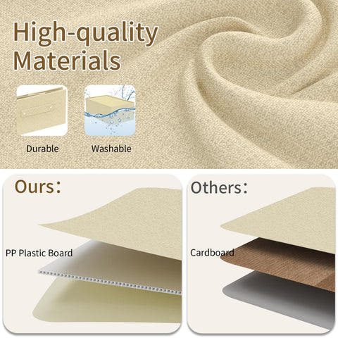 ENUMAIL Washable Open Storage Bins,Grey and Beige,33x23x14cm,3 Pack