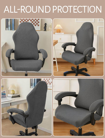 HonorHut Non Slip Thick Chair Cover Computer Chair Cover Corduroy Grey