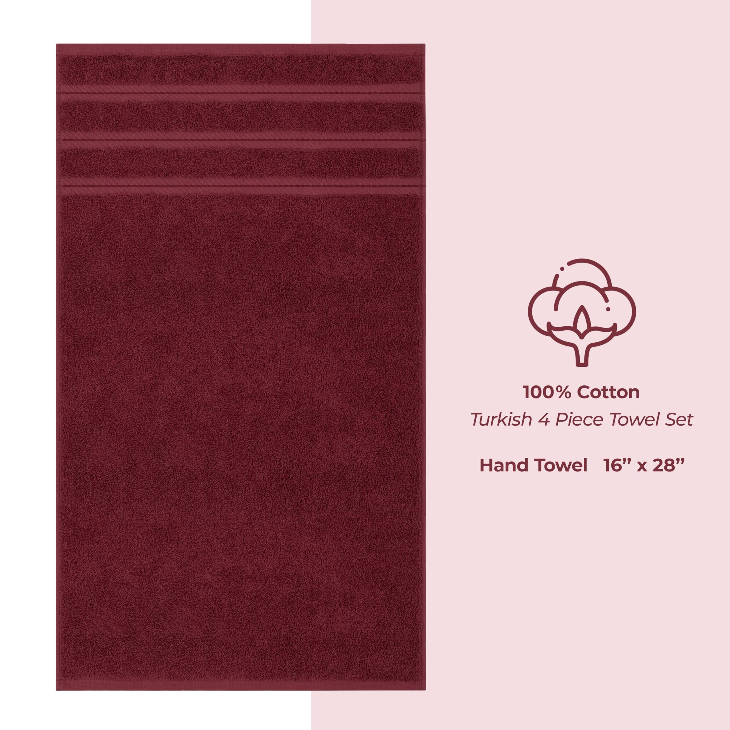 American Soft Linen Luxury Hand Towels for Bathroom, 100% Cotton Turkish 4 Piece Hand Towel Set, 600 GSM Hand Face Towels for Kitchen