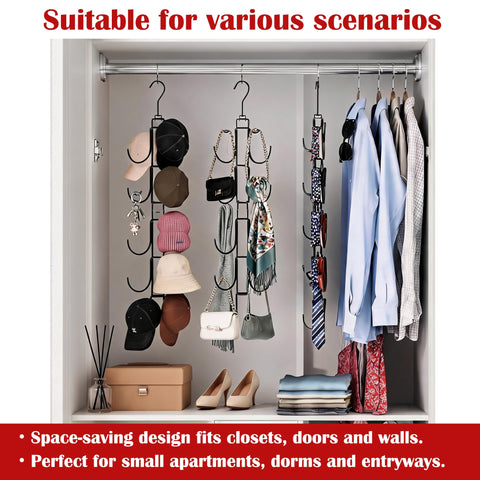 NINGFIST Hat Storage Organizer for Wall or Over the Door with 10 Hooks