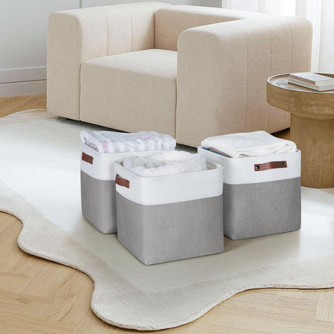 Syeeiex Foldable Storage Baskets for Shelves 30.5 cm Fabric Cube Organizer