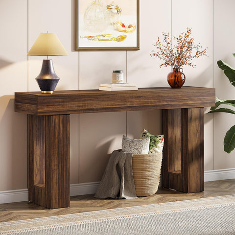 Tribesigns 160 cm Long Console Table, Wooden Rectangular slim Console Table Behind Sofa, Farmhouse Entryway Table for Entrance, Hallway, Living Room