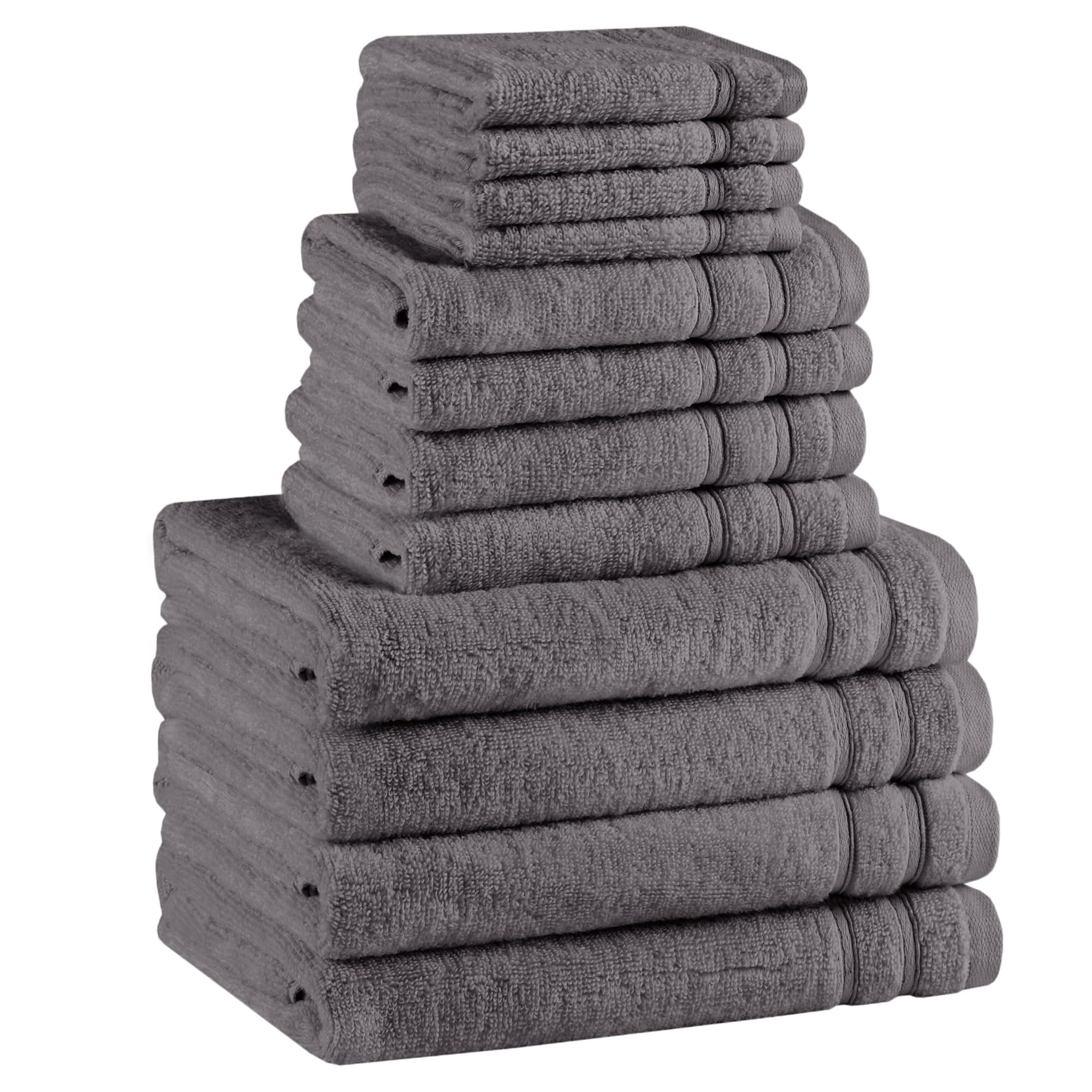Comfort Spaces Bathroom Towel Set of 12 Piece Luxury Bath Towel Set 4 Hand Towel for Bathroom 4 Washcloth 4 Large Bath Towel Sets 100% Cotton Quick