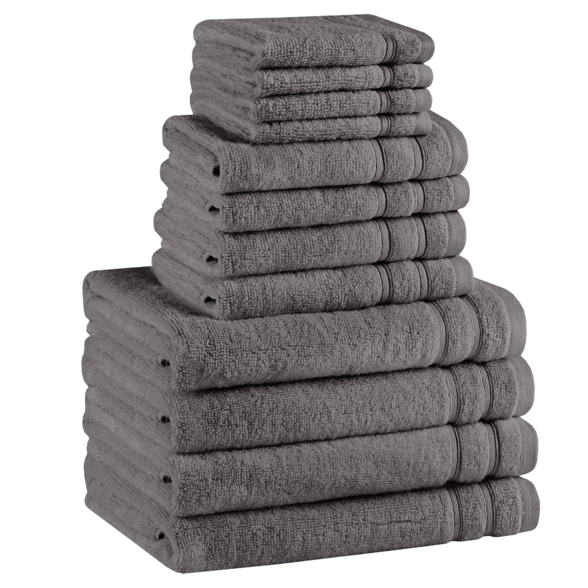 Comfort Spaces Bathroom Towel Set of 12 Piece Luxury Bath Towel Set 4 Hand Towel for Bathroom 4 Washcloth 4 Large Bath Towel Sets 100% Cotton Quick