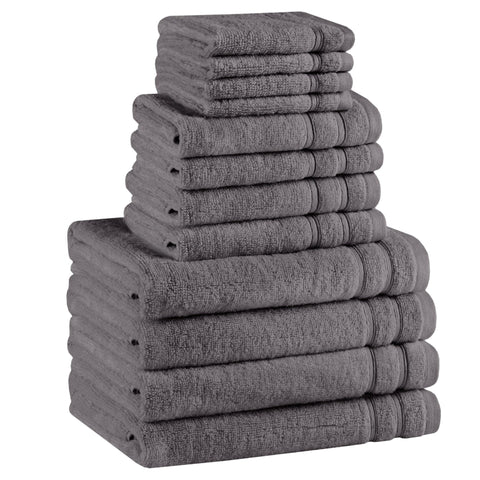 Comfort Spaces Bathroom Towel Set of 12 Piece Luxury Bath Towel Set 4 Hand Towel for Bathroom 4 Washcloth 4 Large Bath Towel Sets 100% Cotton Quick