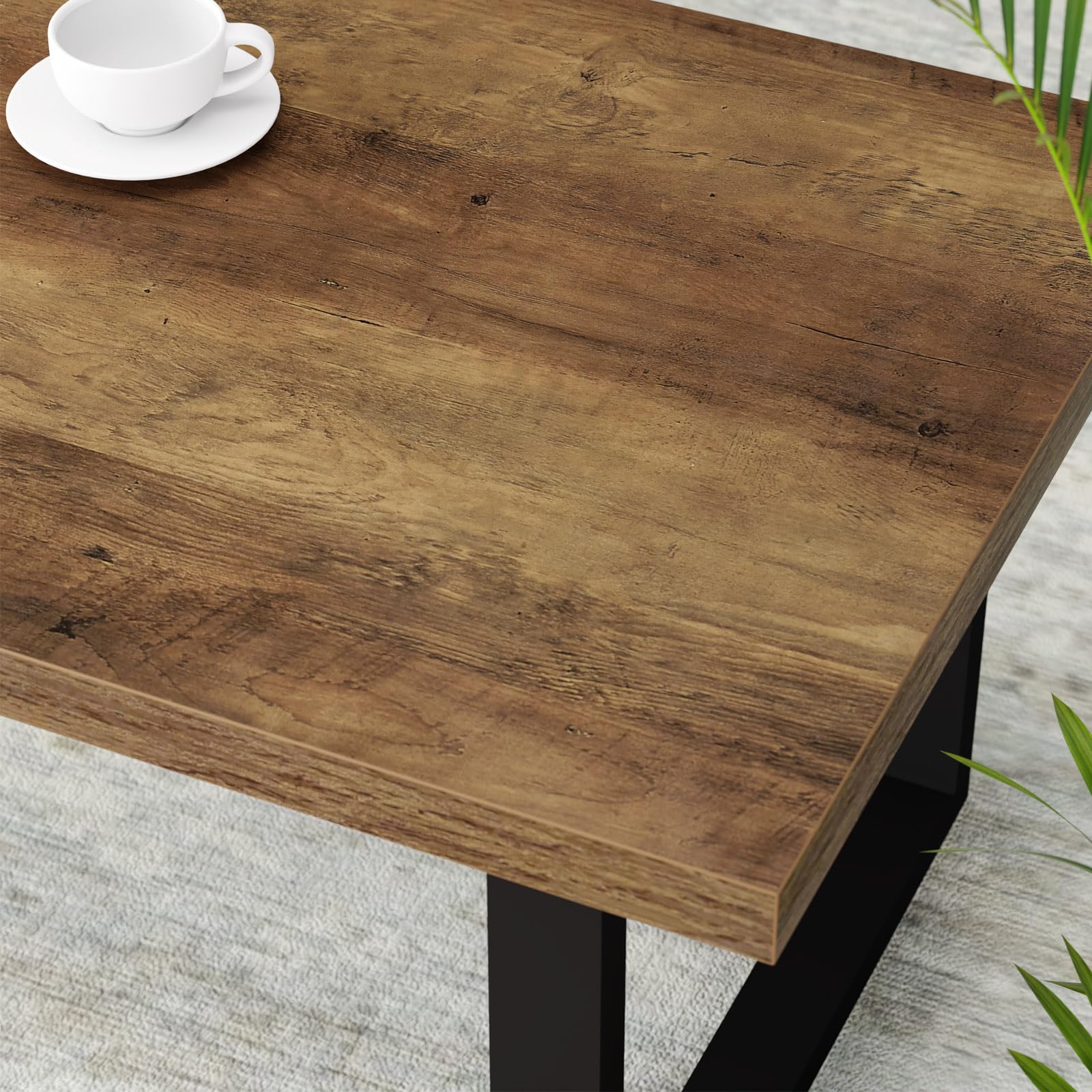 IBF Coffee Table Living Room Wooden Center Coffee Tables 120cm Rustic Oak