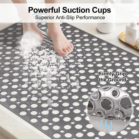 Shower Mat Non Slip Anti Mould: 60 x 90 cm Large Shower Mat for Inside Walk-in Shower Tray - Soft TPE Anti Slip Shower Mat for Bathroom Wet Floor