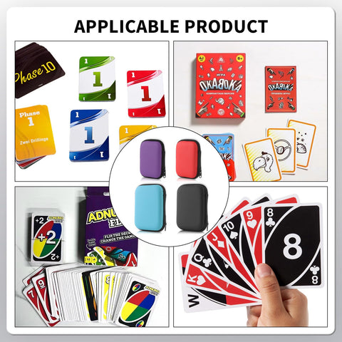 Set of 4 Card Boxes - Portable Case for 600+ Cards, Holds UNO, SKYJO, Phase 10, Cards Against Humanity