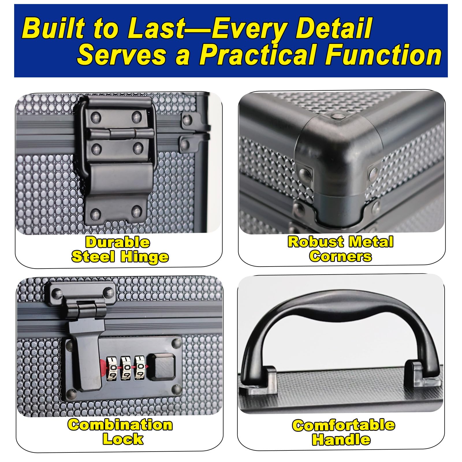 Pogianhae Medicine Lock Box with Code, Secure Multipurpose Locking Box
