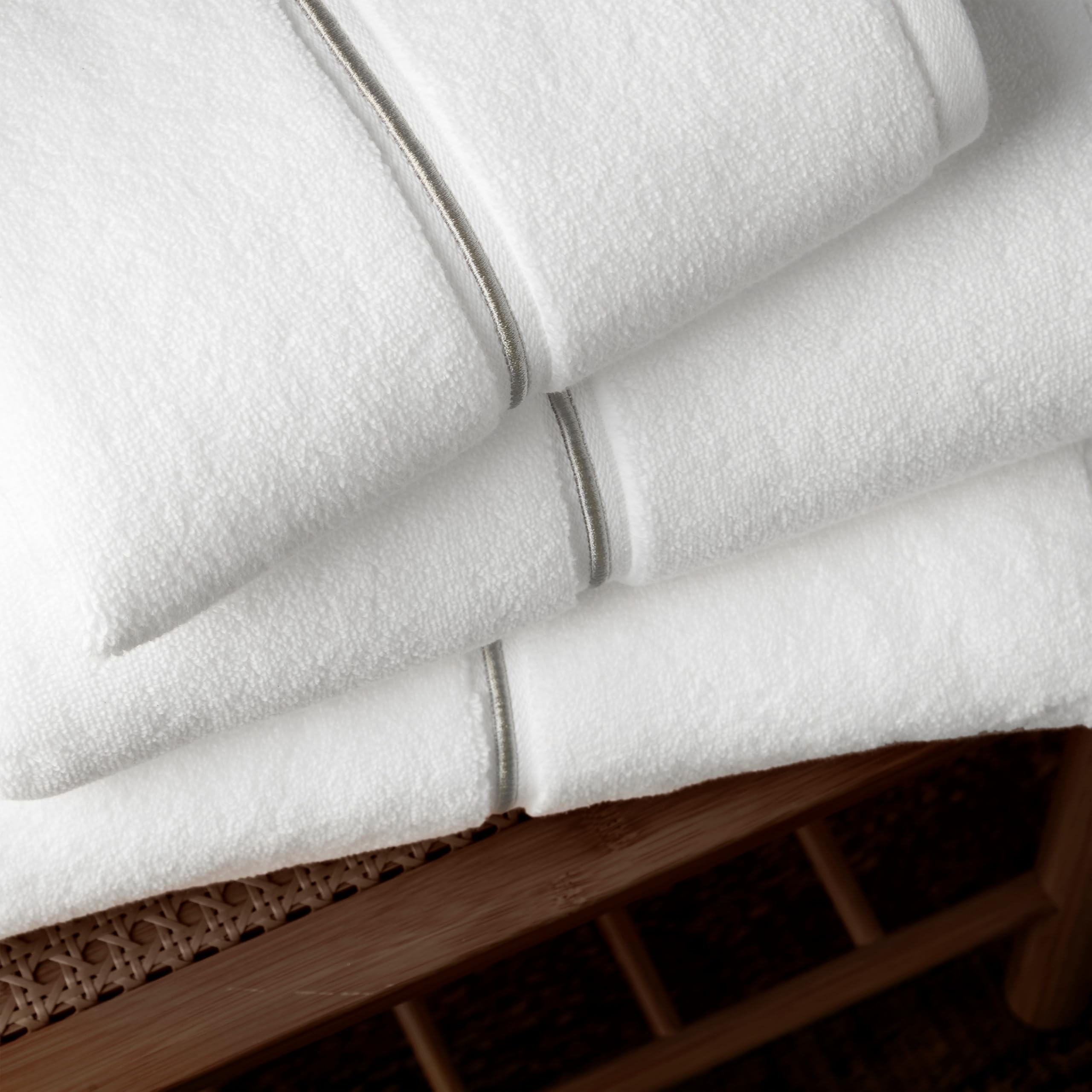 Bianca Zero Twist Satin Stitch Cotton 50x85 cm Hand Towel White