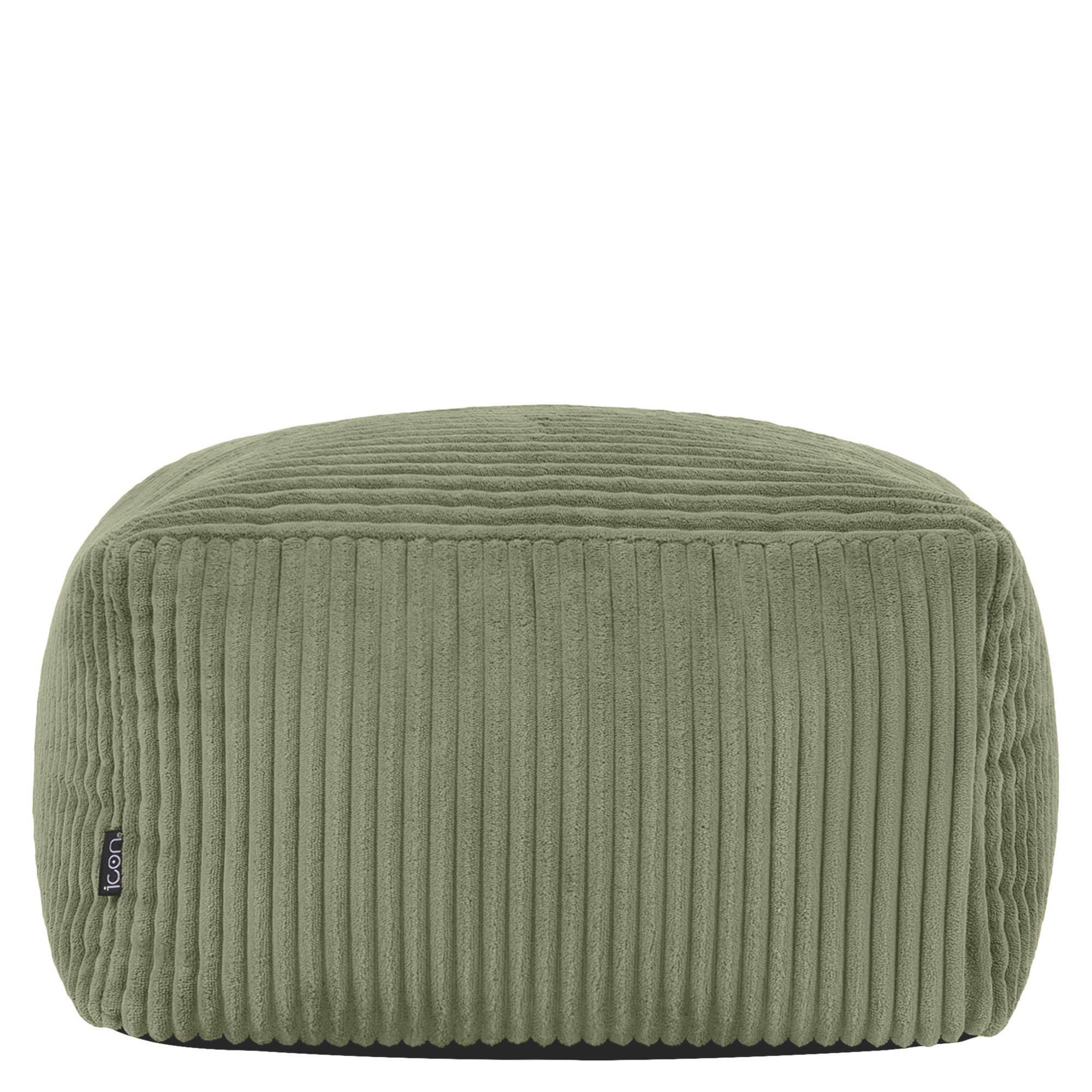 icon Amara Small Cord Bean Bag Footstool with Filling Included, Green