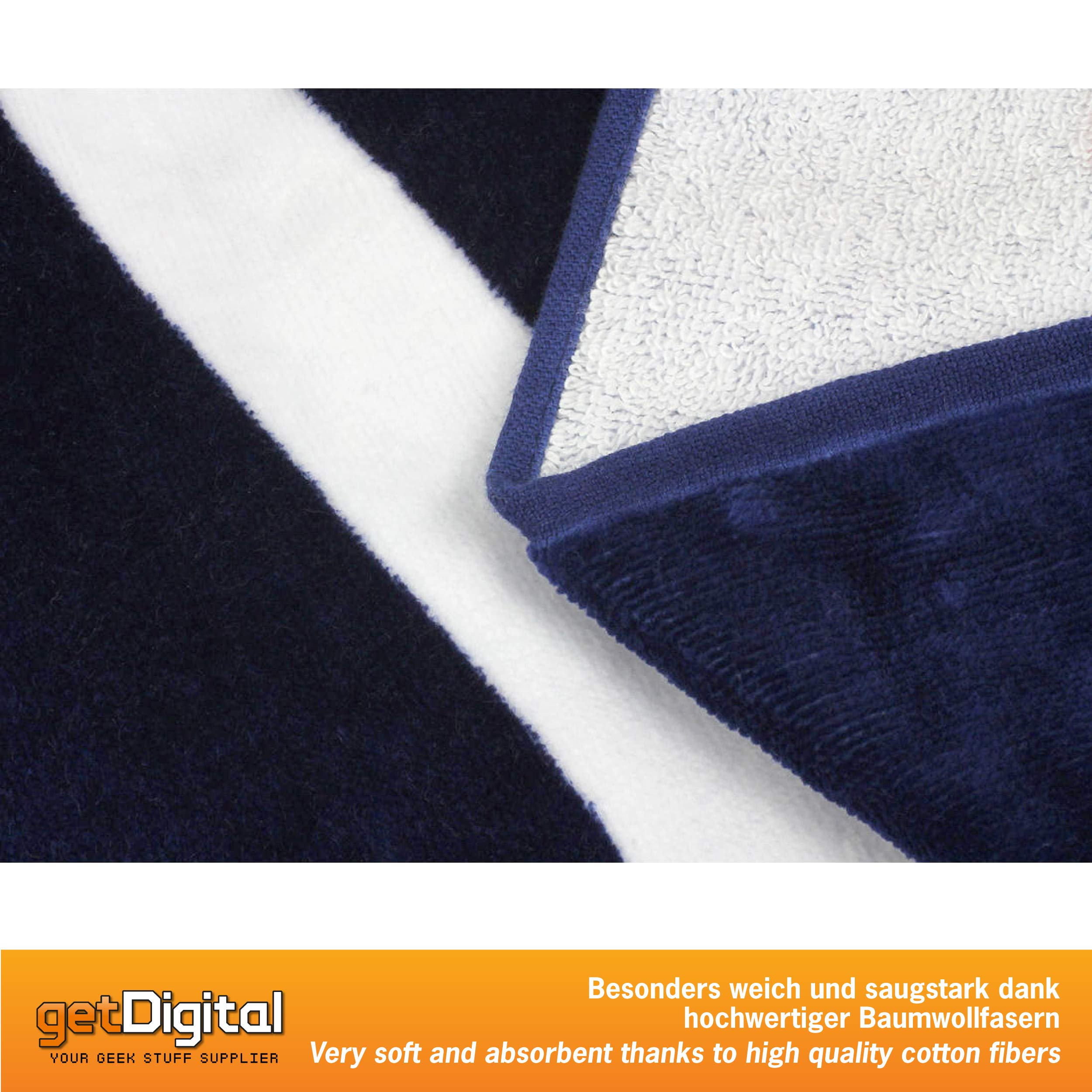 getDigital Bath Towel 42 Do Not Panic - Large Beach Towel for Fans of Douglas Adams Books - 70 x 140 cm, 100% Cotton