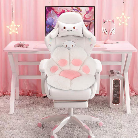 FlyGulls Cat Paw Cushion Kawaii Cat Pillow for Computer Gaming Chair Comfy Cat Paw Seat Cushion for Office Chairs Cute Cat Plush Pillow for Room