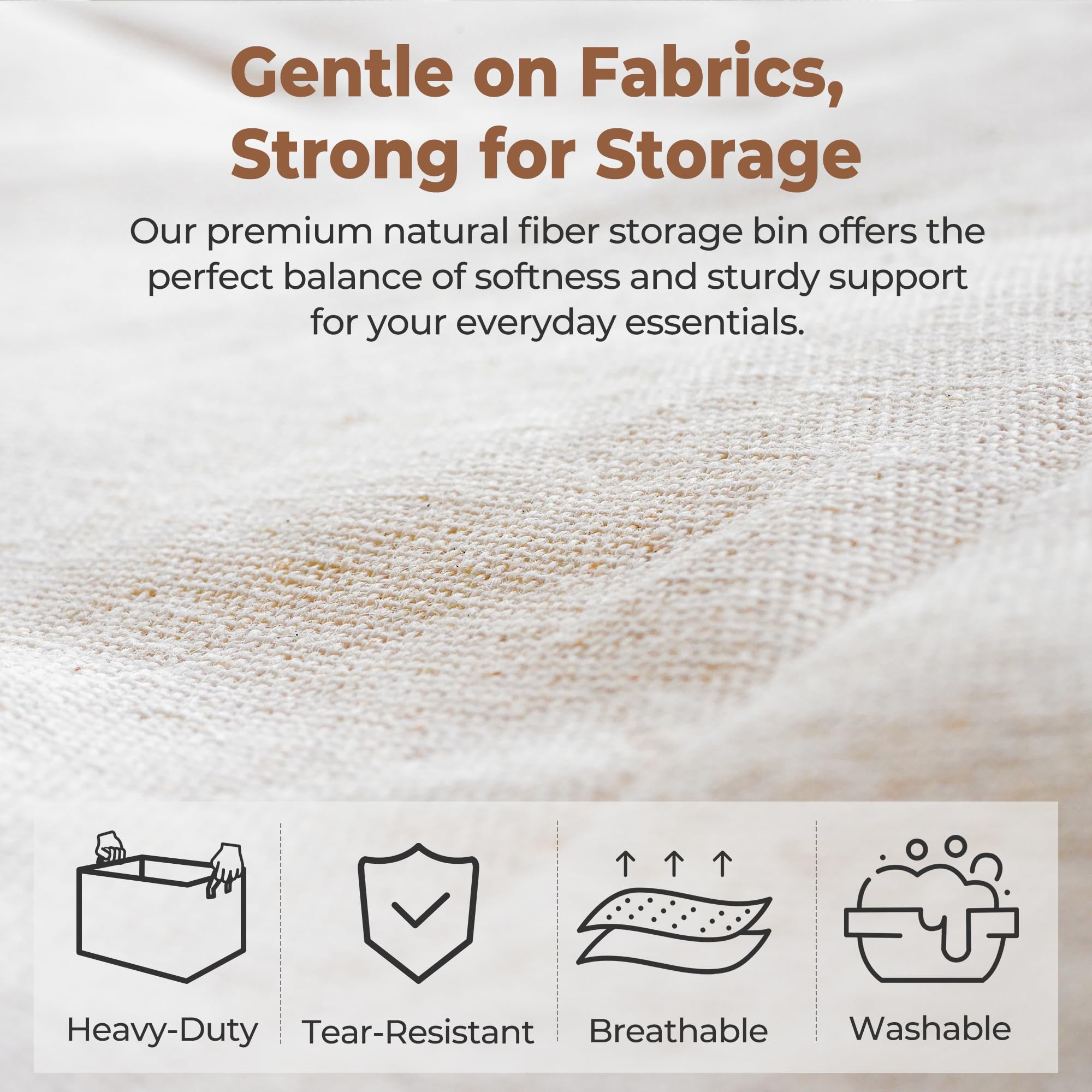 StorageWorks Fabric Storage Boxes for Shelves, Large Storage Baskets with Metal Frame, Foldable Clothes Storage Boxes