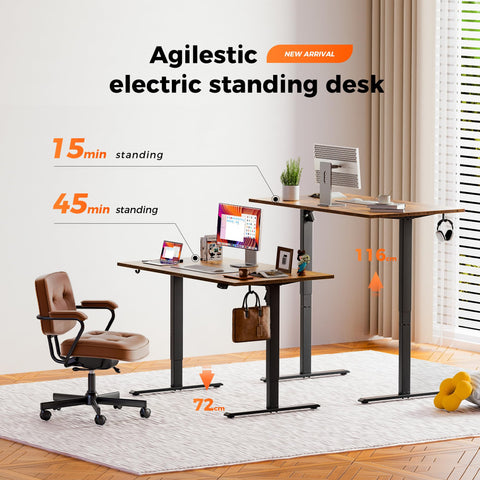 Agilestic Height Adjustable Electric Desk, 2 Memory Height, 140x80cm