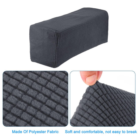 sourcing map 2pcs Stretch Armrest Covers for Chairs/Sofas, Couch Arm Covers with Twist Pin, Furniture Protector Slipcovers Dark Grey