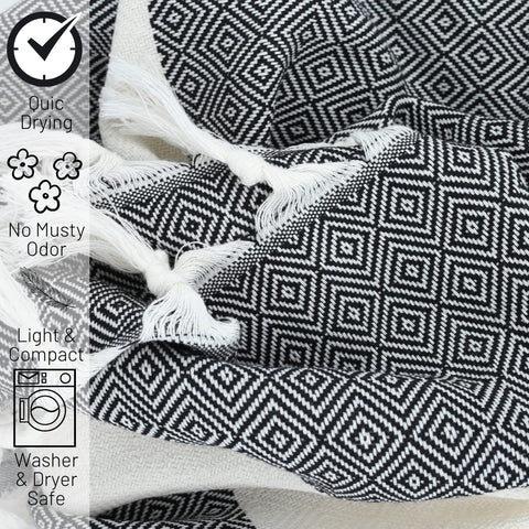 Beach Towels, Bath Towel, Travel Towel. - 100% Turkish Cotton, Large, Soft, Quick-Drying Beach Towels for Adults. Gym, Yoga, Spa, Pool