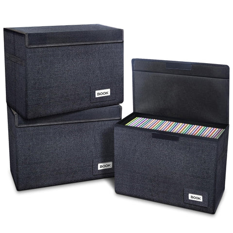 Leffis 3 Pack Comic Book Storage, Comic Book Box 15.5" X 7.5" X 11.3", Collapsible Comic Short Box with Lids Holds 150 Comics Heavy Duty Comic Book