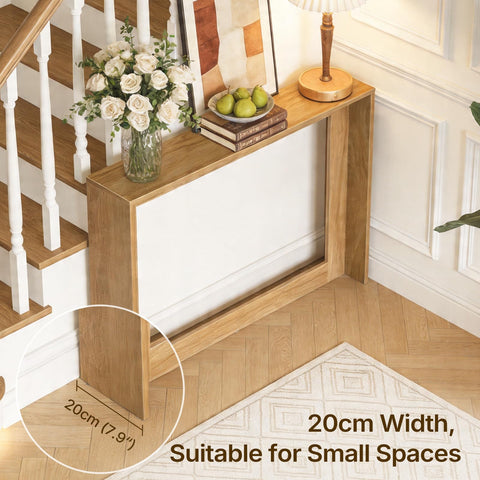 YATINEY 100 cm Farmhouse Console Table with Storage for Small Spaces