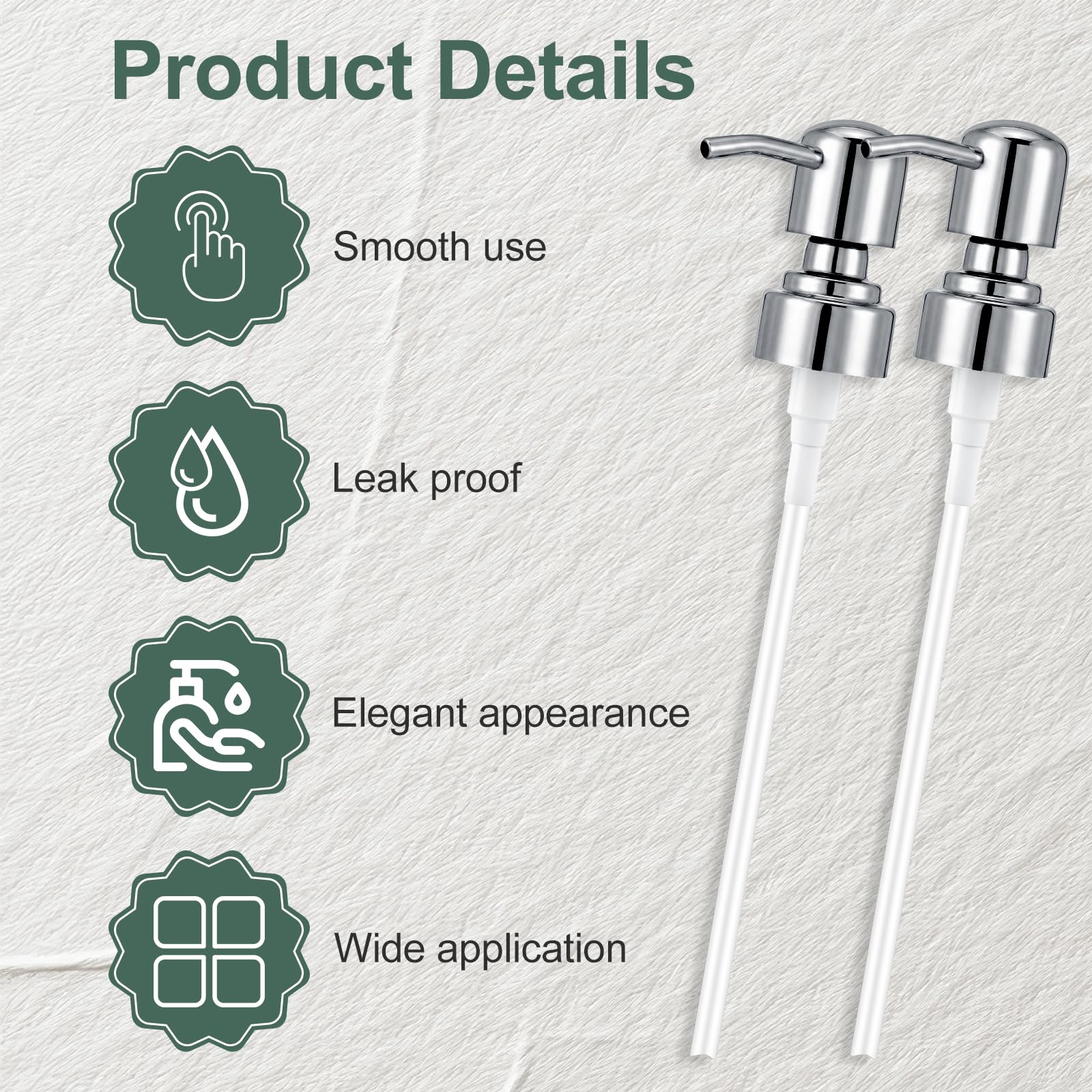 2 Pack Silver Replacement Pump for Soap Dispenser