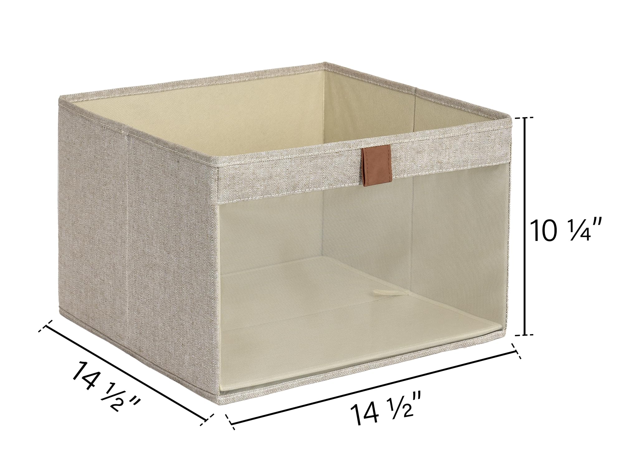 StorageWorks Storage Boxes, Fabric Storage Boxes for Shelves, Foldable Storage Baskets with Clear Window, Clothes Storage Boxes with Handles