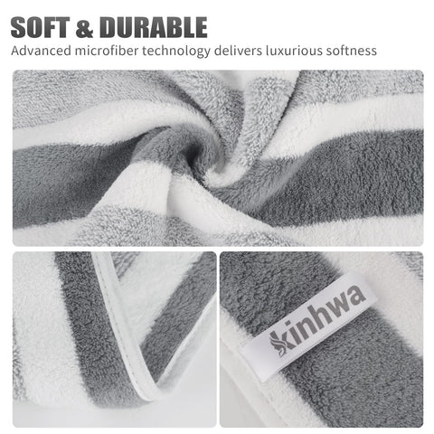 KinHwa Microfibre Soft Hand Towels for Bathroom Abosorbent Small Guest Towels Thick Face Towels 30cm x 50cm Fast Drying Washcloth for Bath, Spa
