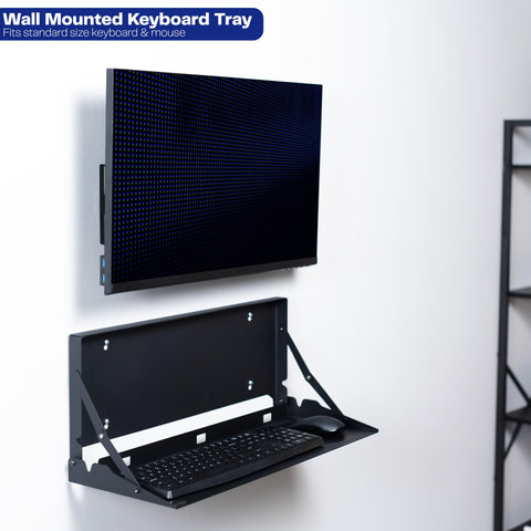 VIVO Black Flip Down 24 Inch Keyboard Tray Wall Mount, Mount-FDKB1