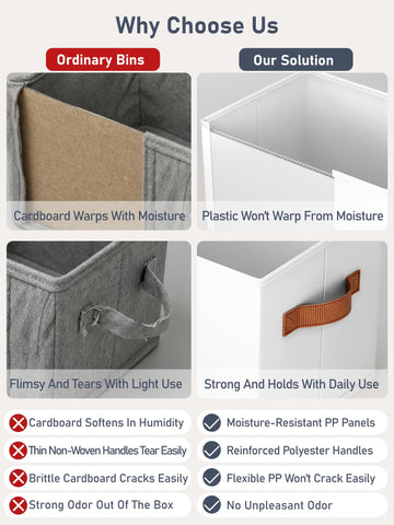 6 Pack Collapsible Fabric Storage Boxes for Wardrobe Shelves, 14"x10",White