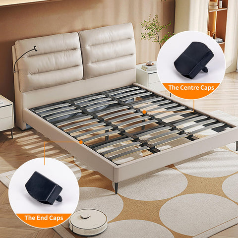 36 Pcs Bed Slat Holders Kit - Plastic Bed Slat Caps & Centre Caps - Side Slat Brackets (55mm x 9mm Inside)
