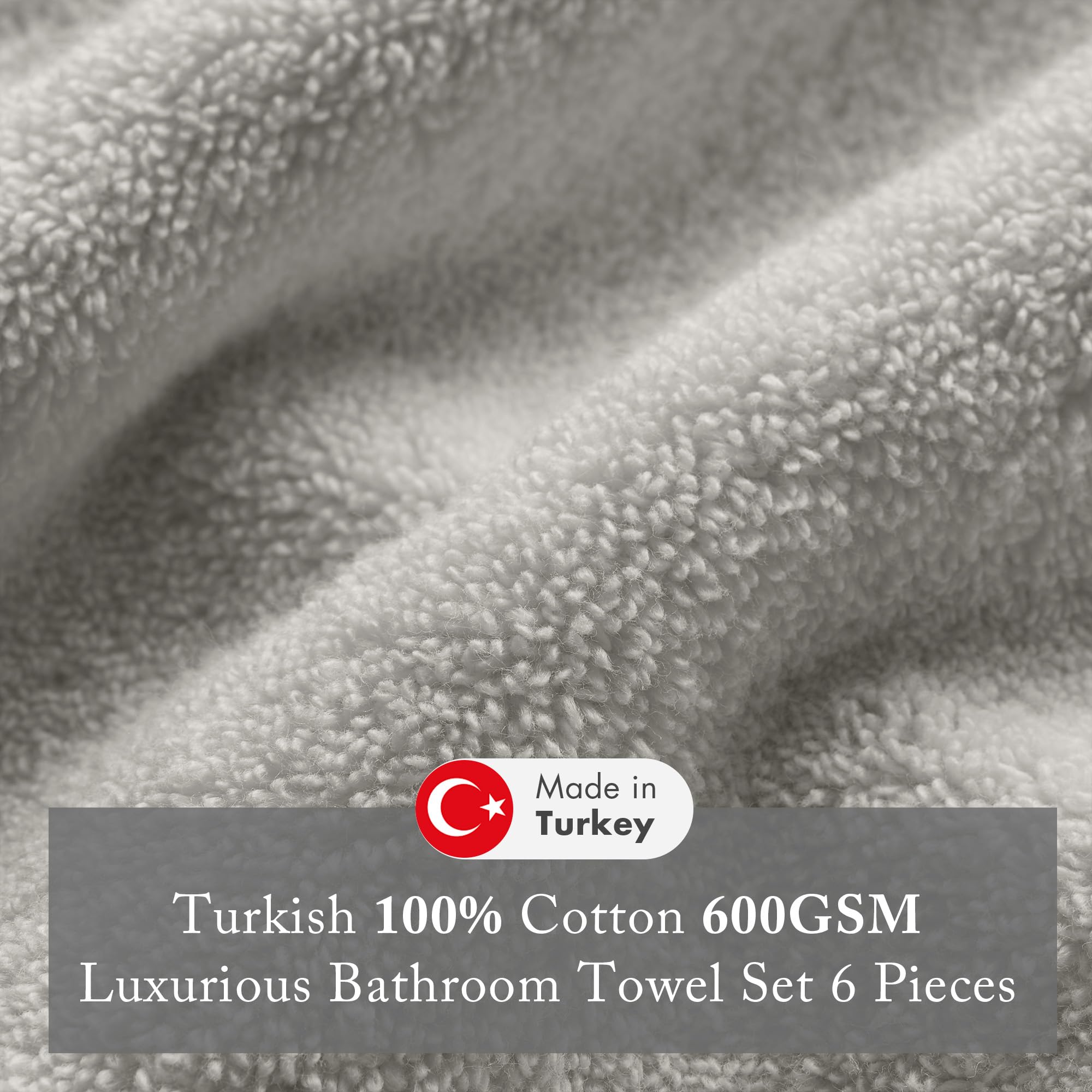 Madison Park Turkish Bath Towel Set, grey