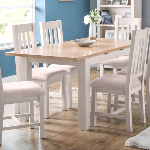 Julian Bowen Richmond Extending Dining Table, Grey/ Euro Oak - H78.5xW180cm