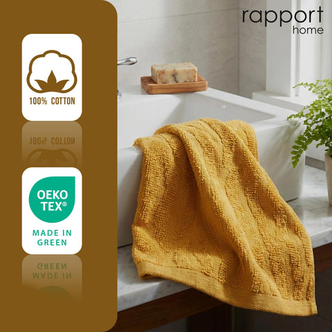 Rapport Home Safari Face Towels 2-Pack | Luxurious 100% Cotton 500gsm Soft Absorbent Face Cloths | Oeko-Tex Certified Bathroom Hand Towels