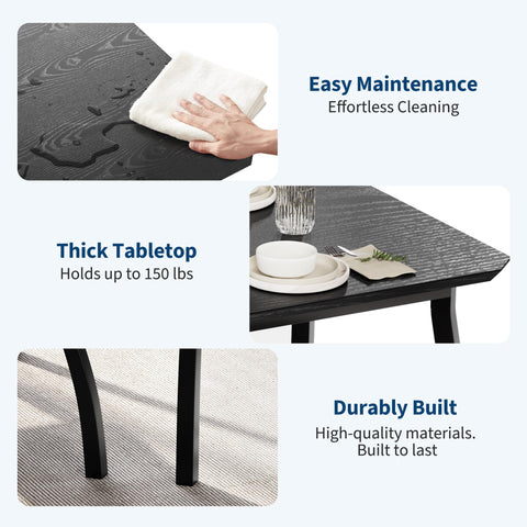 Crevyteg Space Saving Dining Table Set for 4, Modern Kitchen Table and Bench Set with Slide Under Benches for Small Apartments and Breakfast Nooks