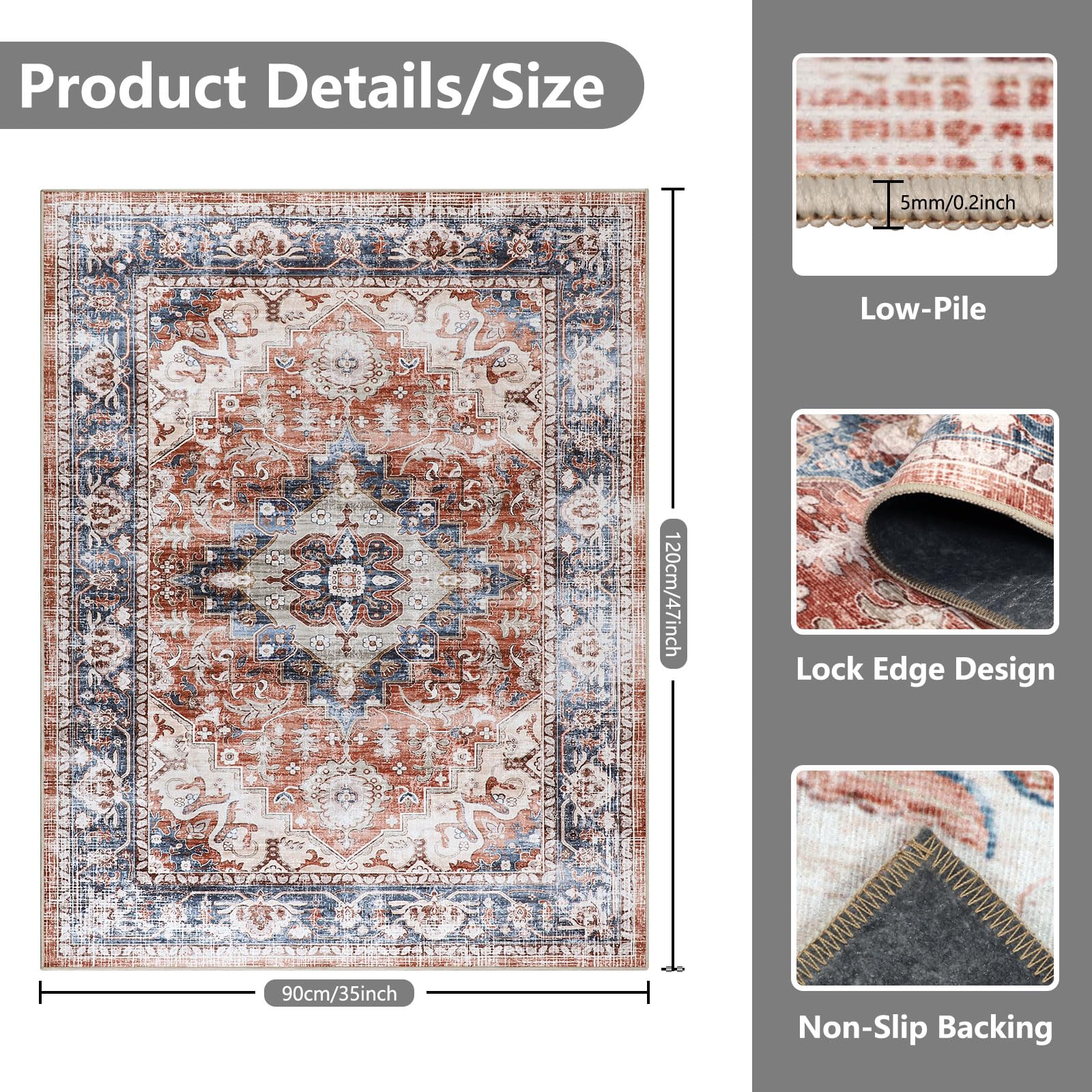 Homcomodar Office Chair Mat for Hardwood Floor 90x120cm, Computer Desk Chair Mat for Hard Floor