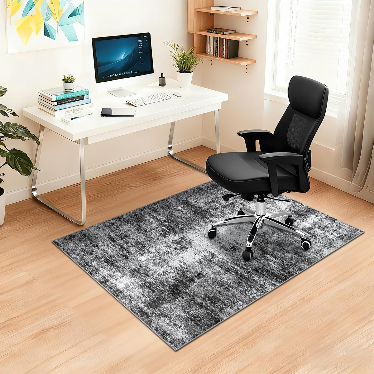Capslpad Office Chair Mats for Hardwood Floor 90x120cm Non-Slip Modern Abstract Home Multi Purpose Chair Mat Low Pile Floor Protectors Computer Chair