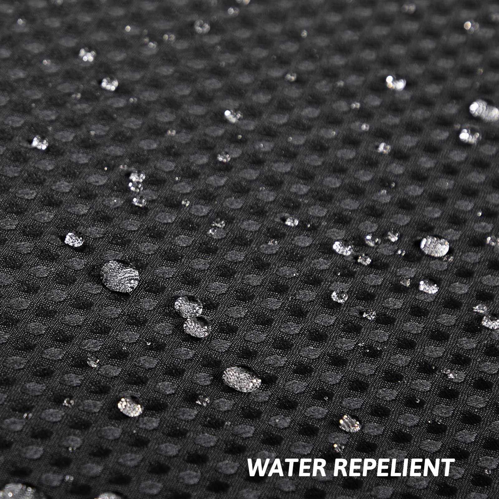 Furlinic Shower Curtain Hookless Black Jacquard Waffle Fabric 75inch Long Weighted Anti Mould with White Polyester Snap in Liner and Mesh Curtains