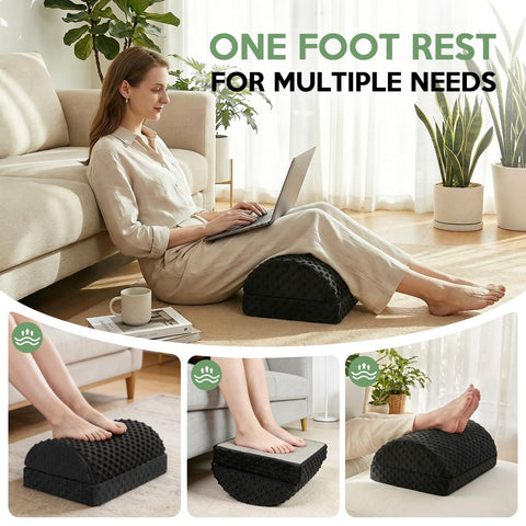 Foot Rest Under Desk - Desk Foot Rest with 2 Adjustable Heights - Ergonomic Footrest for Office Chair & Gaming Chair